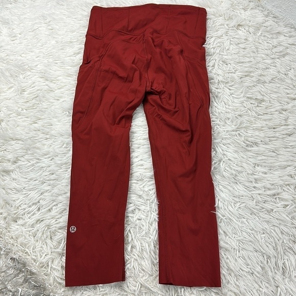 Lululemon Fast & Free Crop II *Nulux 19" Dark Sport Red - Picture 5 of 6